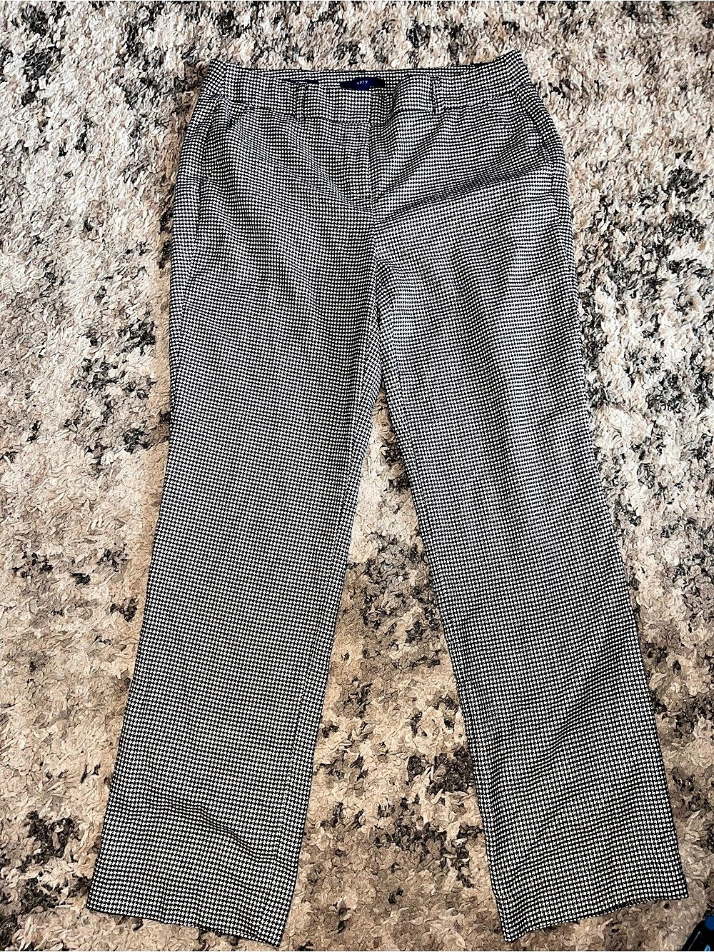 APT. 9 Torie Houndstooth Pants in Black & White Size 12 Like New